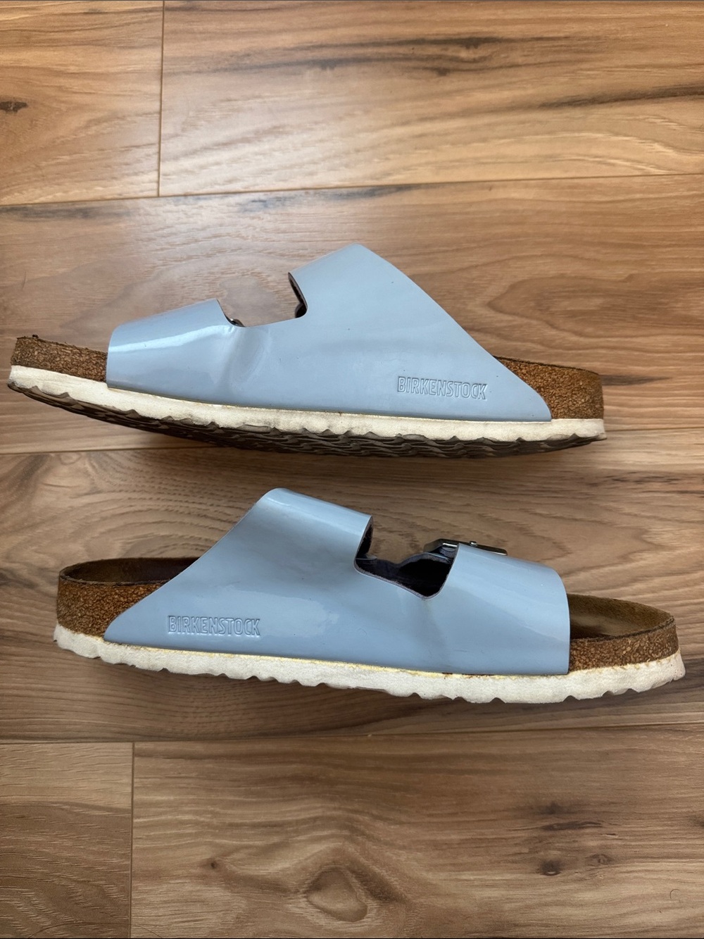 Birkenstock Two-Strap Patent Light Blue Women’s Sandals - Picture 4 of 9